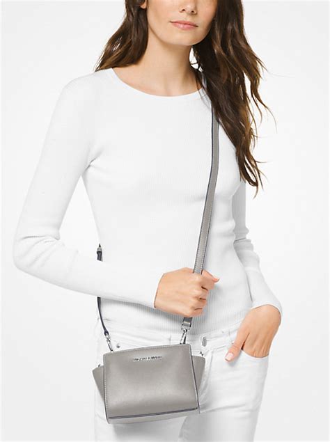 michael kors mini selma vanilla|Selma Mini Crossgrain Leather Crossbody Bag .